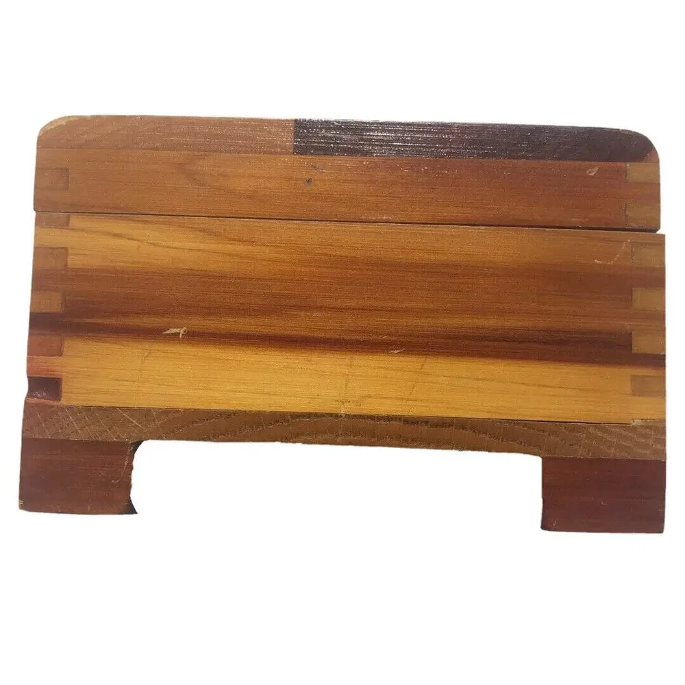 Country Farmhouse Wooden Trinket Box Dovetail Edge English Cottage Garden